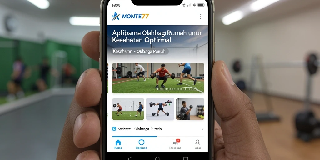 Antarmuka MONTE77 dengan berbagai fitur olahraga rumah.