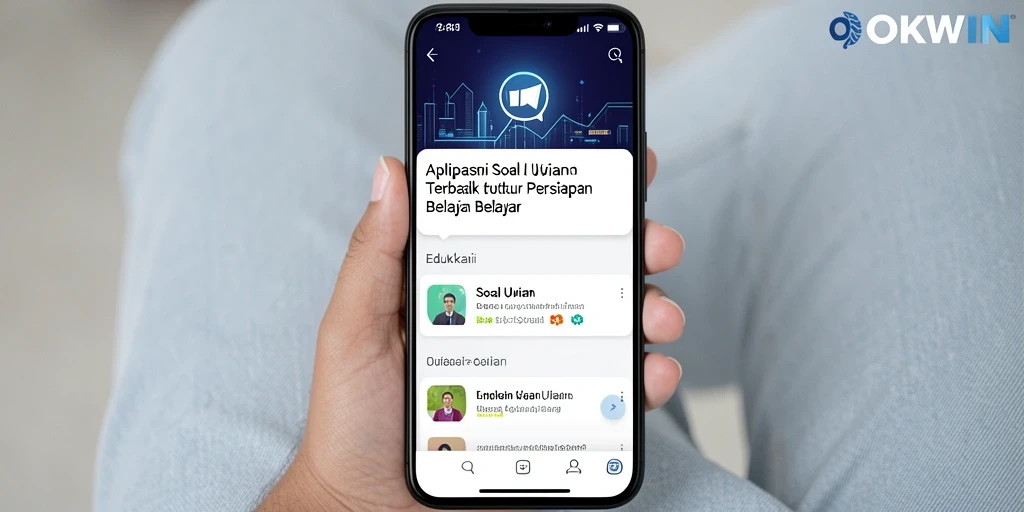 Antarmuka aplikasi OKWIN untuk Soal Ujian yang intuitif.