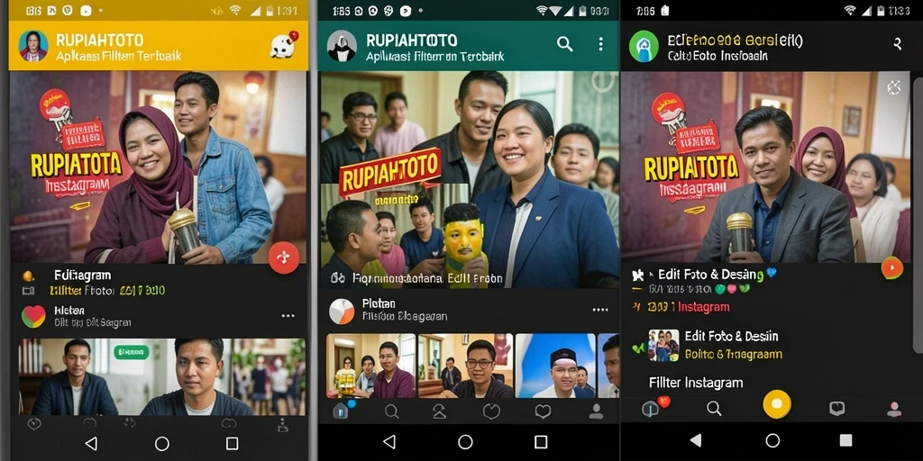 Antarmuka RUPIAHTOTO yang menarik untuk edit foto Instagram.