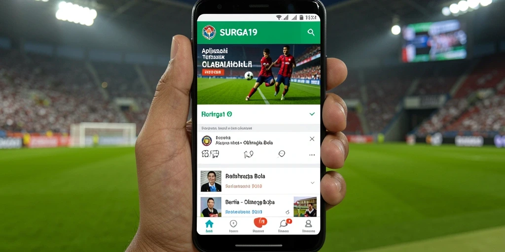 Tampilan antarmuka utama SURGA19 dengan berita olahraga bola terkini.