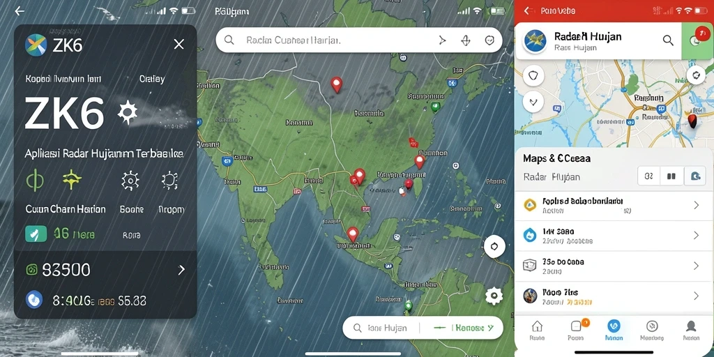 Tampilan antarmuka ZK6 menampilkan radar hujan yang akurat dan real-time.
